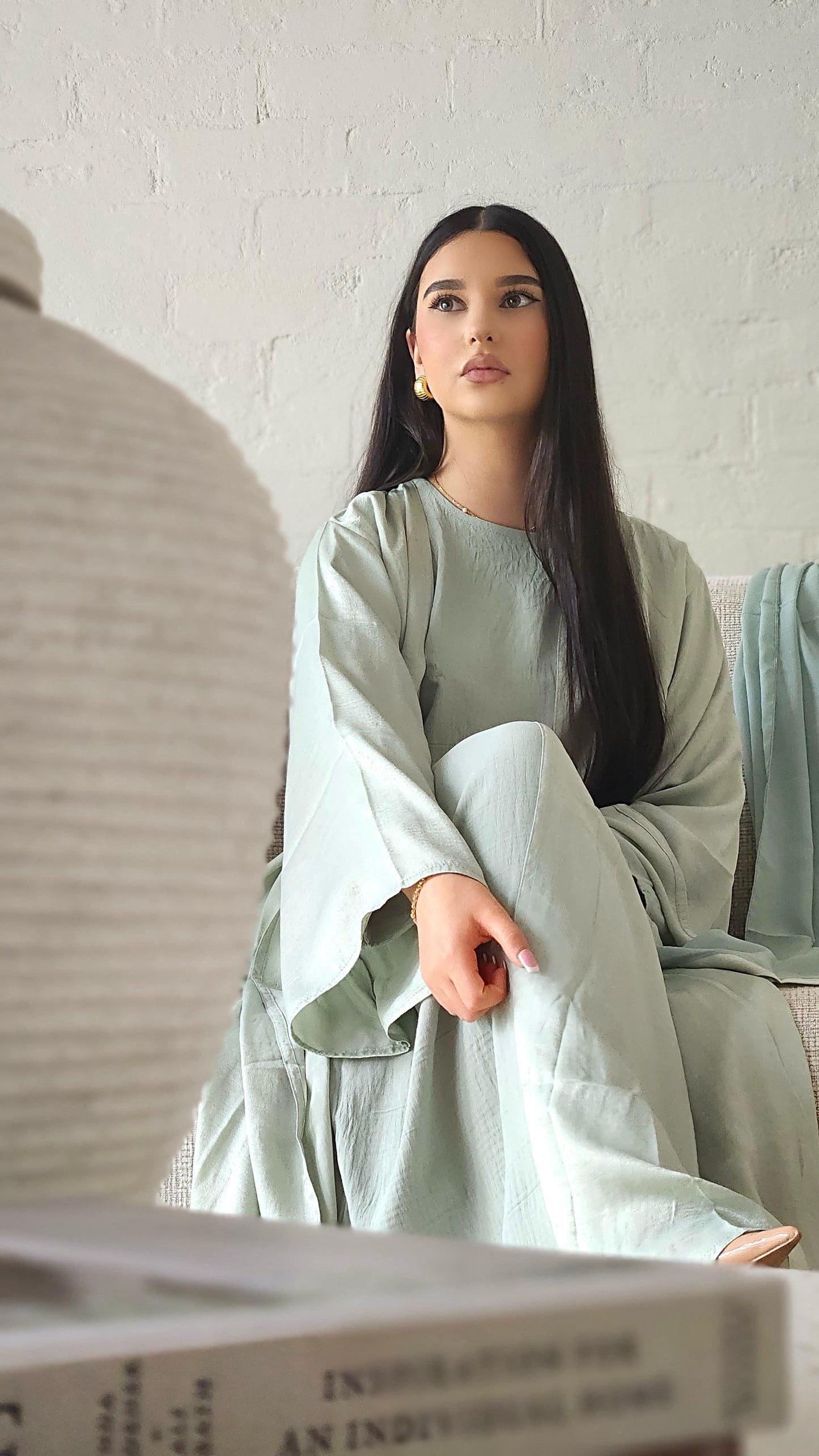 Sirat Green Abaya Set
